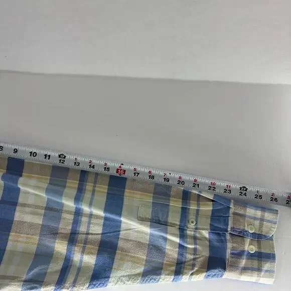 Tommy Bahama Mumbai Madras Plaid Cotton Blend Long Sleeve Shirt XL - Picture 5 of 12